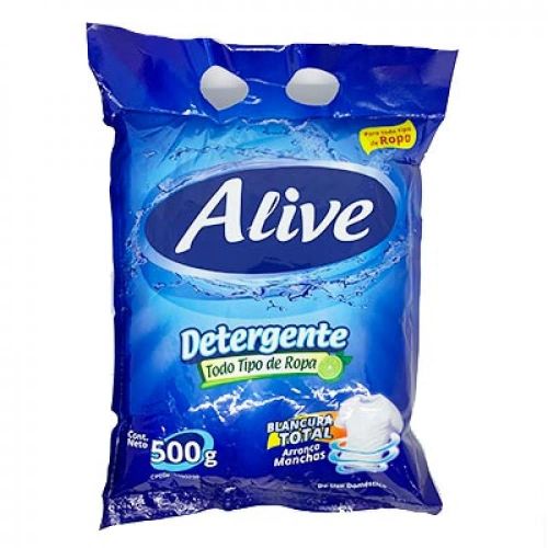 JABON POLVO ALIVE AZUL 500gr UND