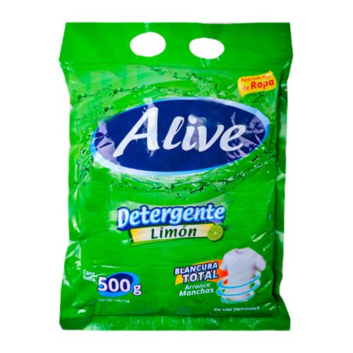 JABON POLVO ALIVE VERDE 500gr UND