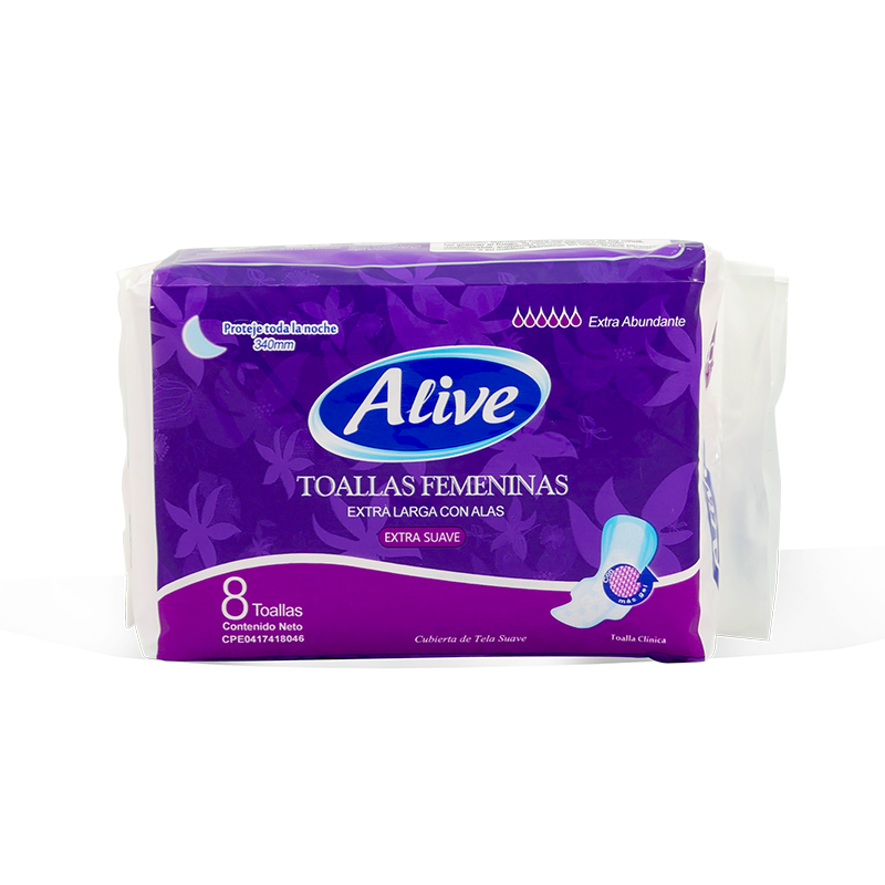 TOALLAS ALIVE EXTRA ABUNDANTE 340mm UND