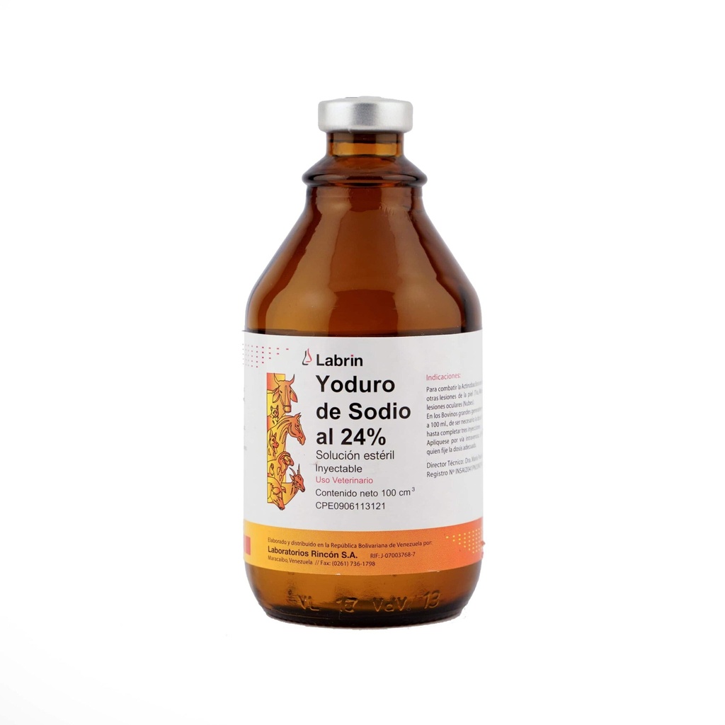 YODURO DE SODIO INY 24% LABRIN 100ML UND