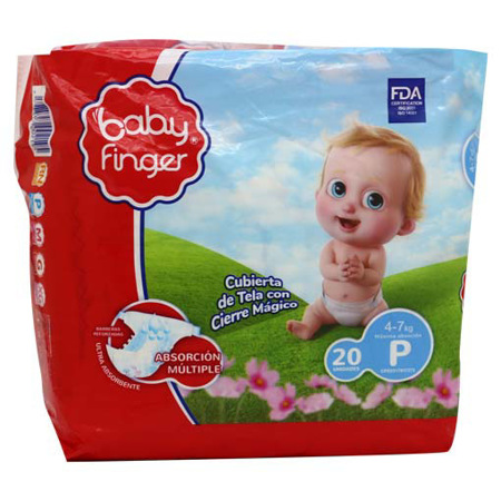 PAÑAL BABY FINGER TALLA P UND PAQ20