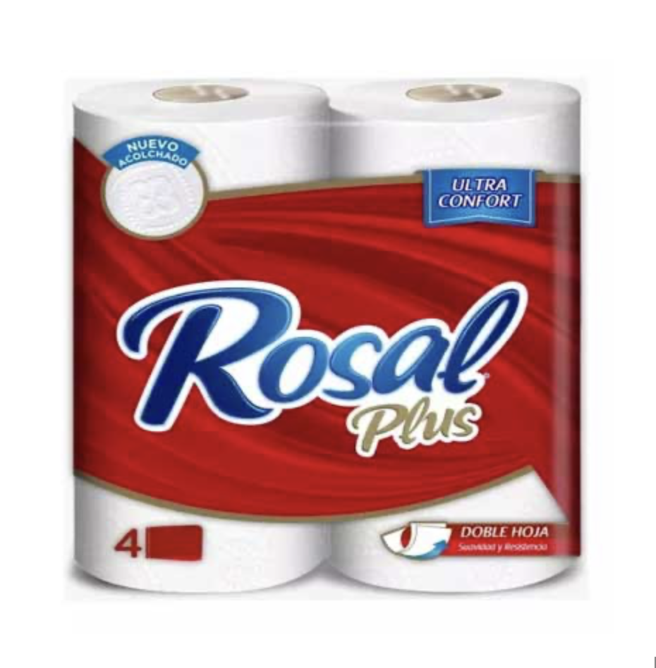 PAPEL HIGIENICO ROSAL PLUS ROJO 180H 1X4