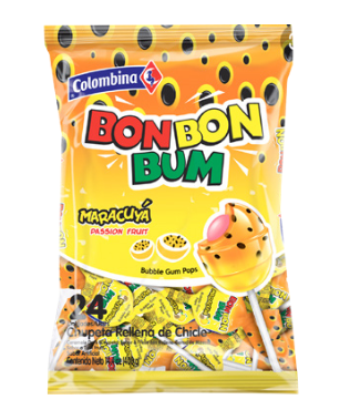 CHUPETAS BOM BOM BUM MARACUYA 1X24