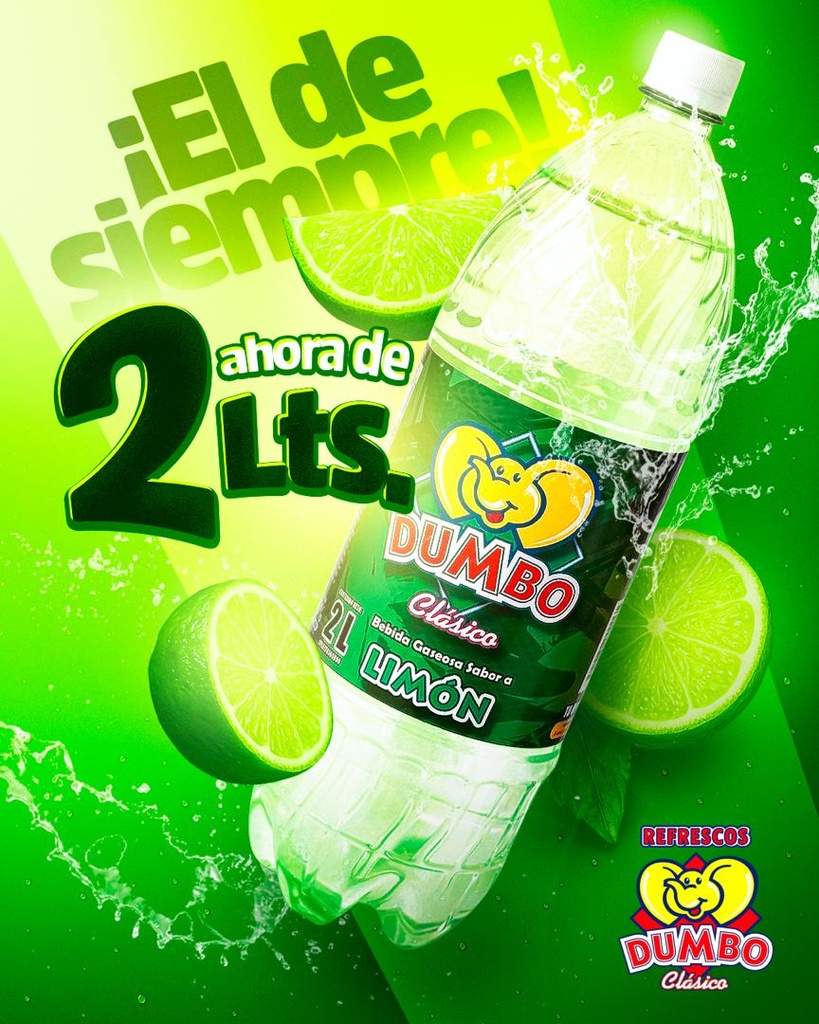 REFRESCO DUMBO LIMON 2LIT UND