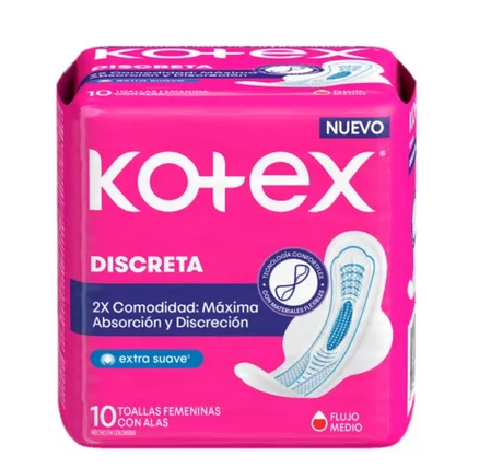 TOALLAS KOTEX FEM DISCRETA/ULTRAFINA X10