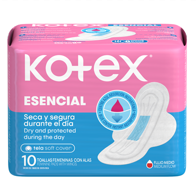 TOALLAS KOTEX FEM ESENCIAL CON ALAS X8UND 