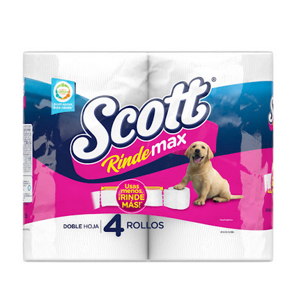 SCOTT PAPEL HIG RINDEMAX 400 HOJAS X4UND 