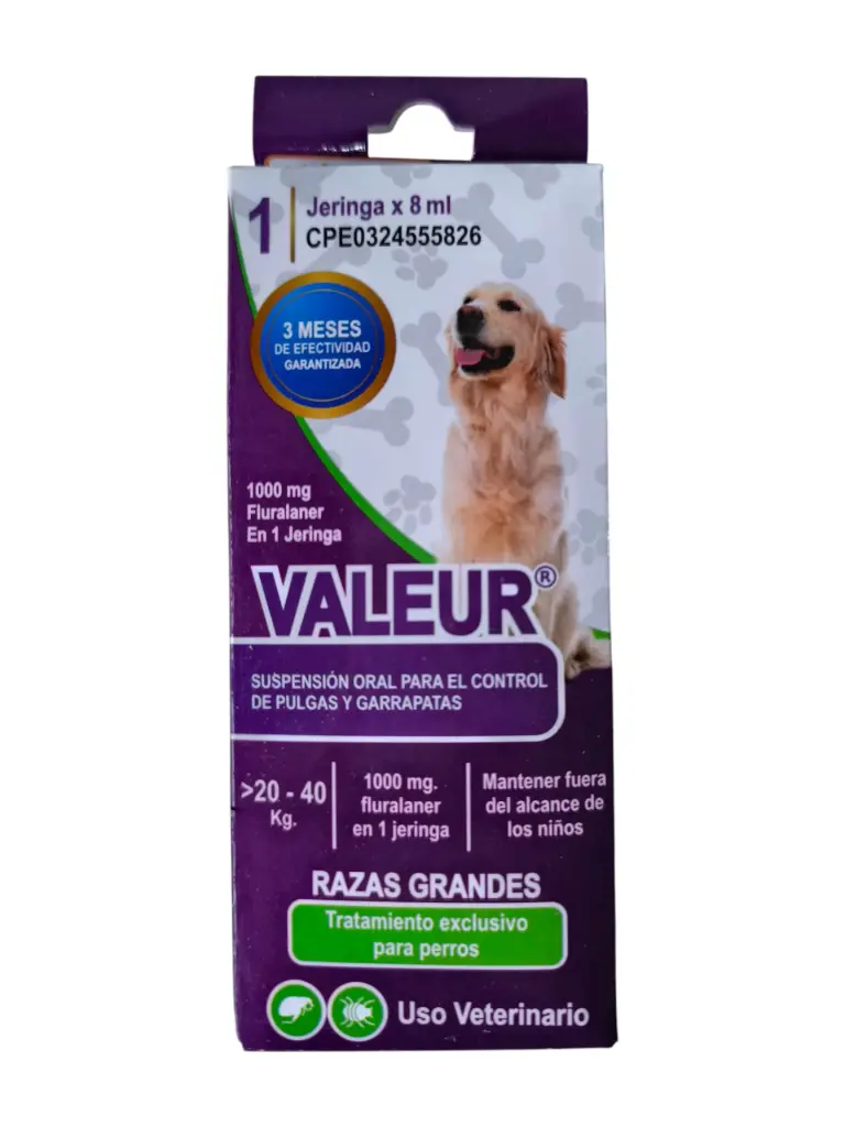 DESPARASITANTE MASCOTAS VALEUR JERINGA 20KG-40KG 