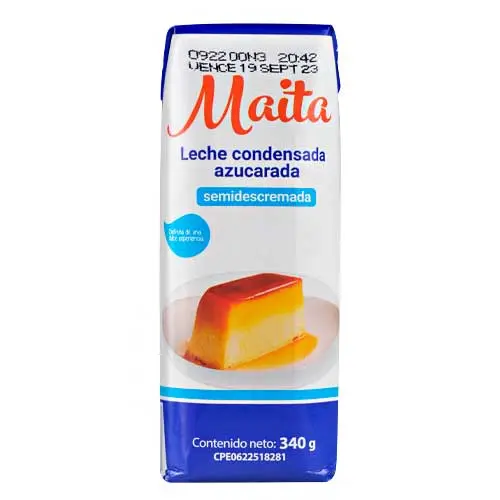 LECHE CONDENSADA SEMIDESCREMADA MAITA 340gr UND 