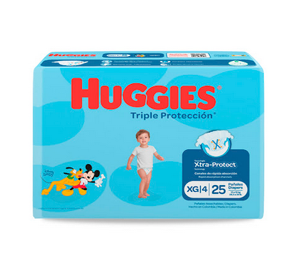 HUGGIES PAÑAL TRIPLE PROTECCION TALLA XG X25UNID