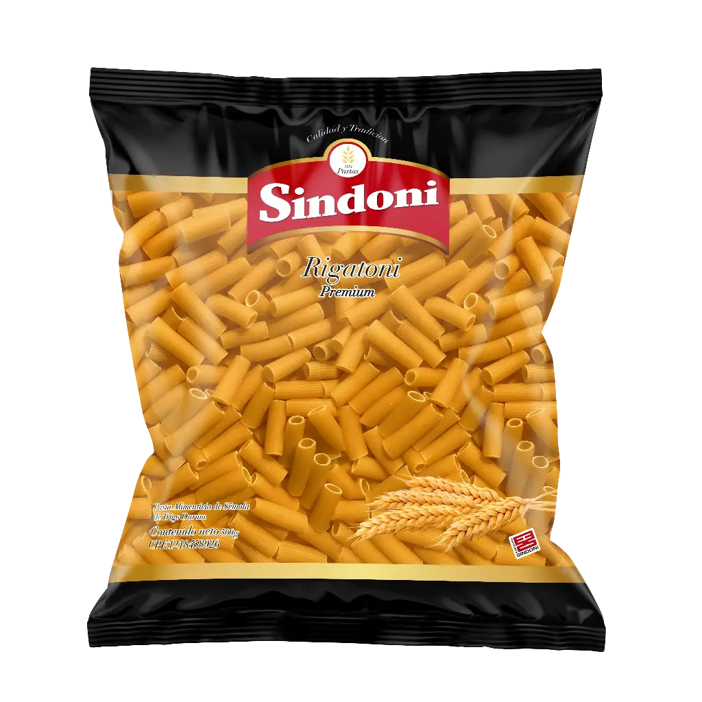 PASTA CORTA SINDONI PREMIUN RIGATONI 500gr UND