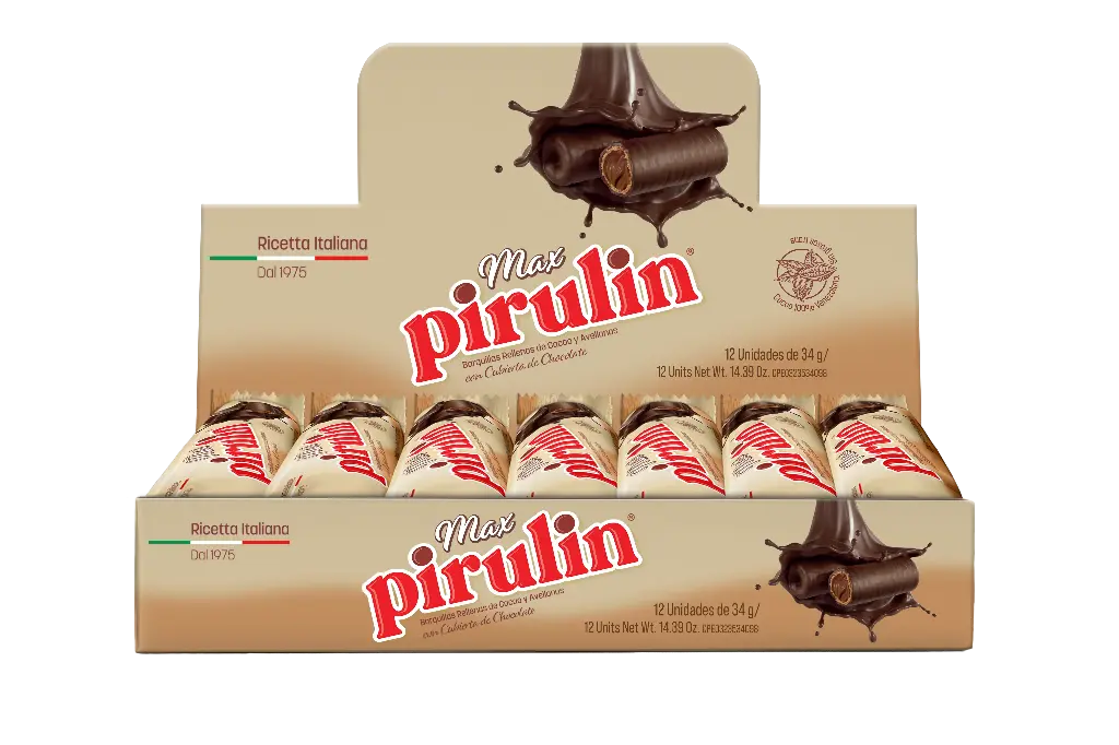MAX PIRULIN CHOCOLATE ESTUCHE 34gr 1X12