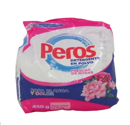 PEROS DETERGENTE EN POLVO ROSAS 450GR 