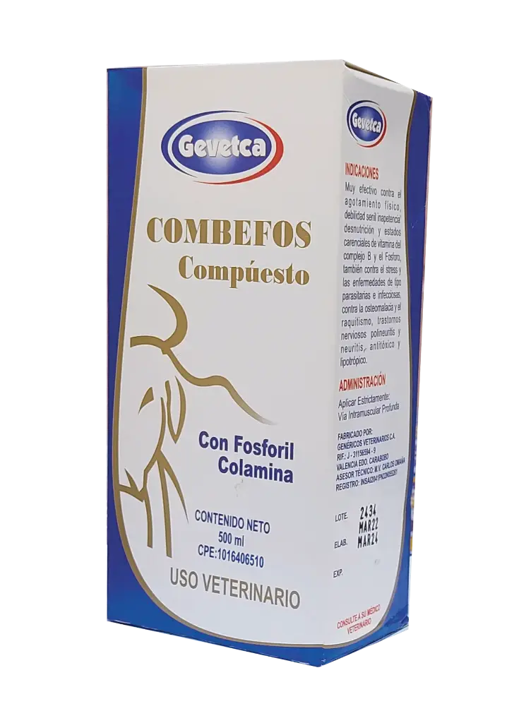 COMBEFOS 500ML (COMPLEJO B+AMINOACIDOS) GEVETCA