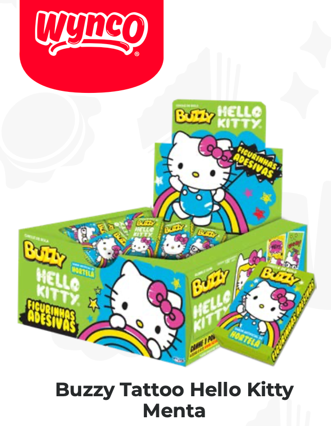 BUZZY TATTOO HELLO KITTY MENTA DISPLAY X90