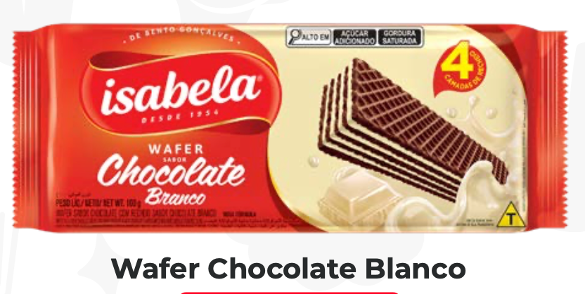 WAFER ISABELA CHOCOLATE BLANCO 100gr UND