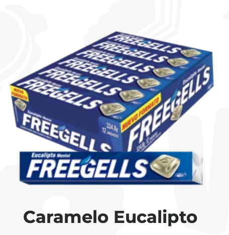 CARAMELO FREEGELLS EUCALIPTO DISPLAY X12