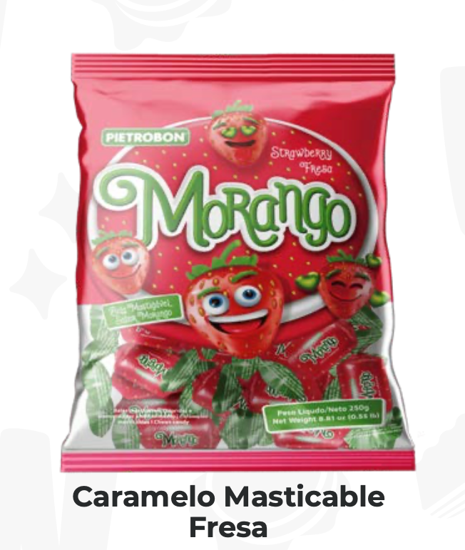 CARAMELO MASTICABLE FRESA PAQ 250gr