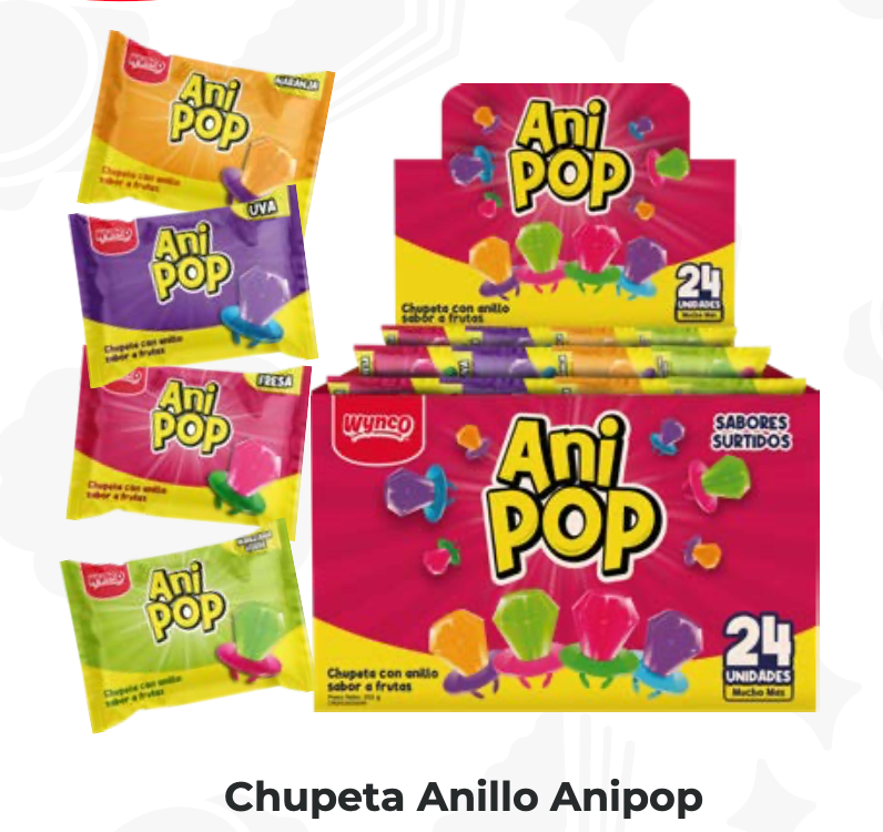 CHUPETA ANILLO ANIPOP DISPLAY X24