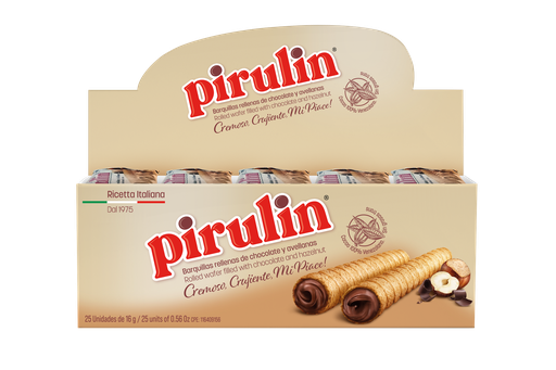 [432] PIRULIN CHOCOLATE ESTUCHE 16gr 1X25 CAJA