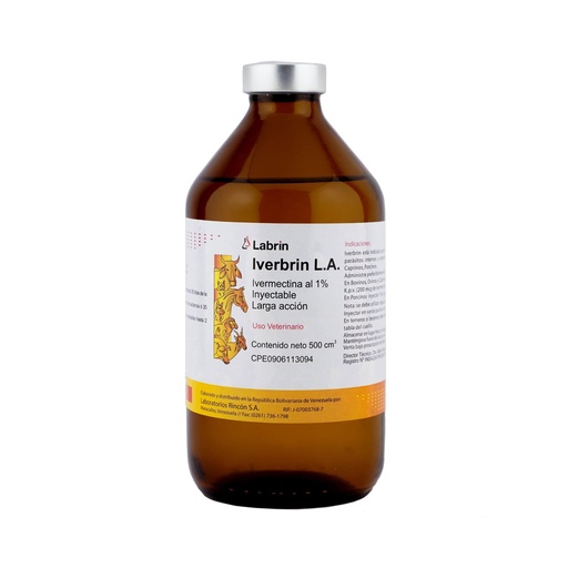 [069] IVERBRIN L.A. LABRIN 500ML UND (IVERMECTINA 1%)