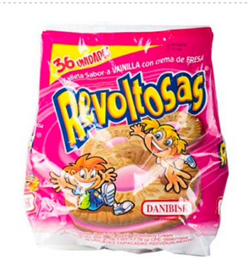 [741] GALLETA REVOLTOSAS VAINILLA-FRESA X36 PAQ