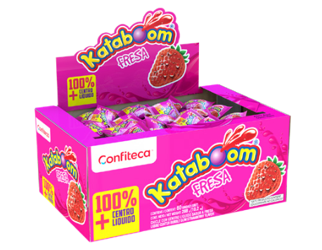 [756] CHICLE KATABOOM FRESA CENTRO LIQ X60 CAJA